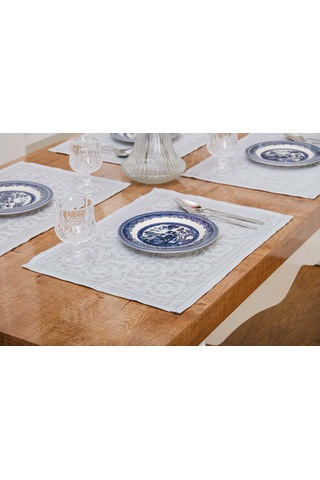 Finezza İris Jakar Polyester Kumaş Bej Amerikan Servis 33x46 cm Gri 4 Ad.-1389 Bej