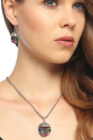 Tkly01703 Osmanlı Serisi Salkım Kolye Küpe Set Çok Renkli