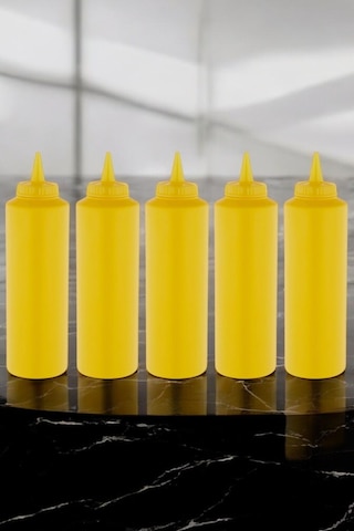 500 Ml. Fişek Sosluk Ketçap Mayonez Hardal 10 Adet Sarı