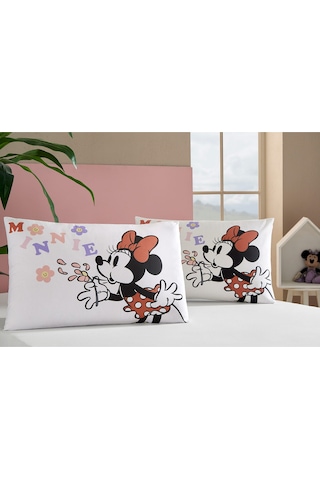 Özdilek Minnie Flowers Disney Lisanslı 2'li Yastık Kılıfı Beyaz