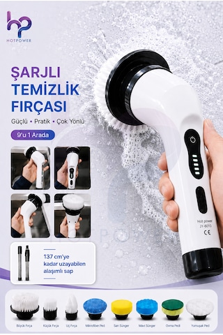 9-in-1 Elektrikli Temizleme Fırçası Elektrikli Sıkma Temizleme Scrubber Elektrikli Temizleme Araçlar
