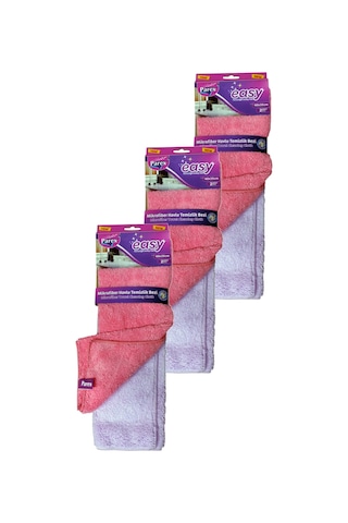 Easy Mikrofiber Temizlik Bezi 2' Li Paket Üçlü Set Gri
