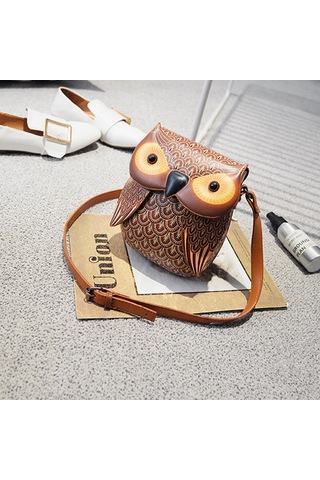 Dachuang "özelleştirilebilir Baykuş Baskı Crossbody For Women & Gençler - 3 Şık Renk Seçimi" Brown