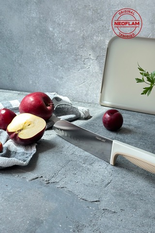 Neoflam Fika Microban Santoku Bıçağı 18 Cm Bej D-neofsk018