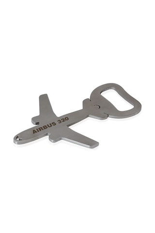 Zekupp Airbus A320 Uçak Modeli Şişe Açacağı, Paslanmaz Çelik Magnetli Uçak Figürlü Gazoz Açacağı, Gümüş Gri Renkte Mutfak Ekipmanı Gri