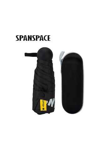 Spanspace Kompakt Kapsül Şemsiye 6 Telli Saklama Kutulu, Siyah
