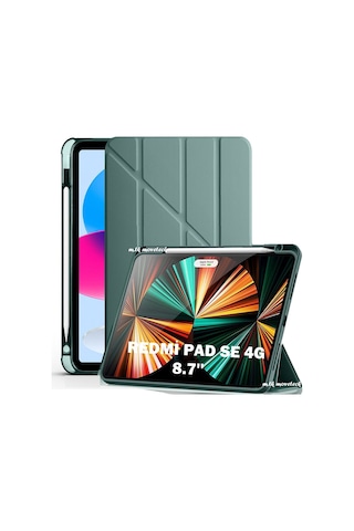Xiaomi Redmi Pad Se 4g 8.7 İnç Kılıf Kalem Bölmeli Katlanabilir Uyku Modlu Yumuşak Silikon Kapak