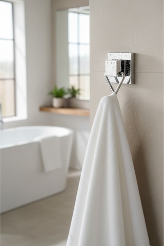Tekno Tel Ef-237 Krom Tekli Askı Bornozluk Yapışkanlı/vidalı Deliksiz Metal Banyo Askılığı Parlak Krom