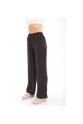 Blayn Jeans Blayn Kadın Kahverengi Tensel Kumaş Yüksek Bel Bol Paça Pantolon