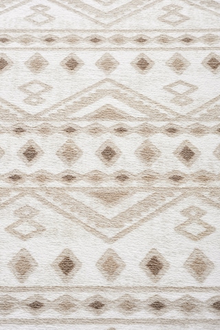 Raschel Carpet Premium Yıkanabilir Leke Tutmaz Mutfak Halısı Etnik Desen Bej Özel Seri Kaymaz Taban Halı Çok Renkli