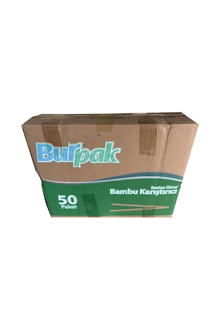 Burpak Tahta Ahşap Bambu Çay Kahve Karıştırıcı Çubuk Kaşık - 11 Cm. - 400 Adetlik 50 Paket - Koli
