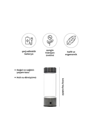 Spe Ve Pem Teknolojisine Sahip Taşınabilir Hidrojen Su Şişesi Jeneratörü Doğal Yaşam, Sağlık Ve Spor İçin