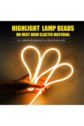 1.5m Araba Kaputu Pvc Silikon Su Geçirmez Drl Işık Şeridi Süper Parlak Esnek Dekoratif Işık - Mor