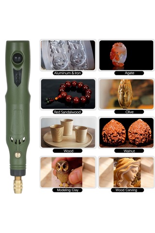 Moveevo Yüksek Hızlı Döner Alet, Yeşil Renk, 15000 Rpm, Usb Şarj, Aksesuarlı Kompakt Tasarım