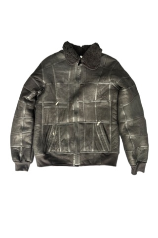 Patchwork Kürk-süet Hakiki Deri Yakalı Biye Ve Triko Detaylı Mont Siyah