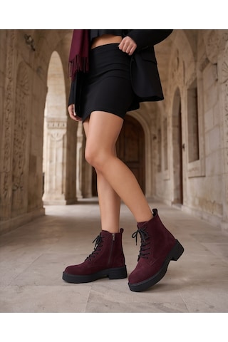 Futsishoes Ravenna Vişne Hakiki Süet Deri Bağcıklı Kalın Taban Günlük Kadın Bot Bordo Futsishoes Ravenna Vişne Hakiki Süet Deri Bağcıklı Kalın Taban Günlük Kadın Bot Bordo