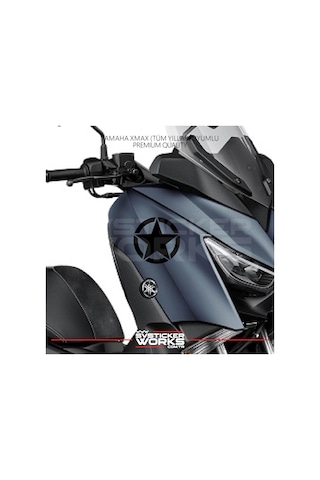 Yamaha Xmax Yıldız Sticker Yan Grenaj Desen İkili Sticker Siyah