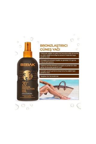 Bebak Güneş Yağı 20 Spf 150 Ml Sku: Smg8690010508669 Açık Bej