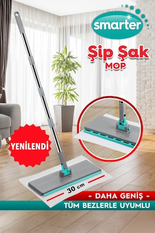 Smarter Yeni Şip Şak Mop Otomatik El Değmeden Tüm Bezlerle Uyumlu Temizlik Seti Paspas