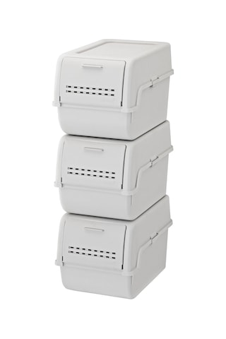 Motek Mt-40 S-box 8 Litre 3'lü Çok Amaçlı Organizer Düzenleyici Gri 3 8litre Gri