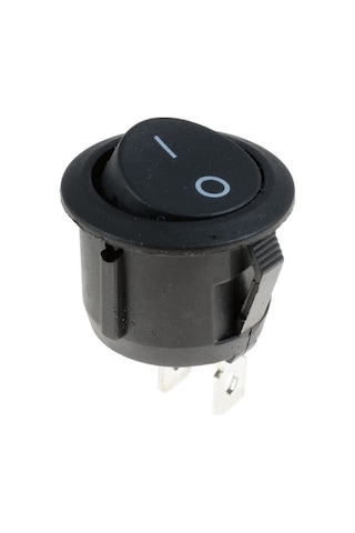 Yuvarlak 2 Pin Anahtar Rocker Switch Mini Buton Kcd1 Siyah 16mm