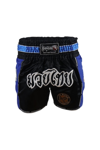 Dragondo Mt3018 Muaythai Şortu Nakışlı Muay Thai Şortu Mavi - Siyah