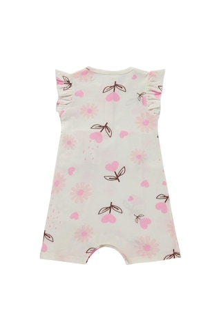 Civil Baby Kalp Çiçek Empirme 6-18 Ay Tulum - Ekru