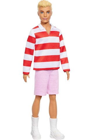 Barbie Fashionistas Ken Bebek Kırmızı Beyaz Polo Tişörtü, Pembe Ş