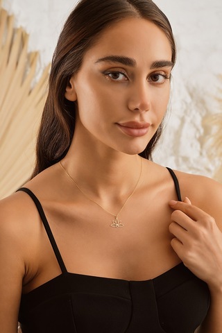 Sefa Gold 14 Ayar Altın Lotus Çiçeği Kolyesfkl257