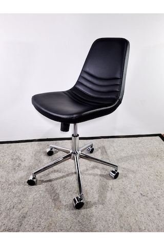 Bintaşmobilya Siyah Deri Rahat Ofis Personel Çalışma Sandalyesi