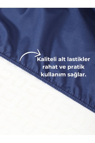 Lacivert Lastikli Çarşaf Takımı Fitted Pamuklu Kumaş Yastık Kılıflı
