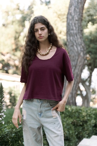 Bohemai Ripley Yarım Kol Bordo T-shirt Bordo