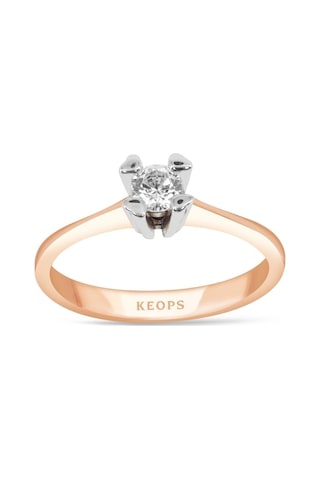 G Renk 0.20 Karat Pırlanta Kalpli Tektaş Yüzük