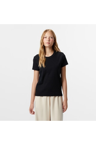 Nautica Kadın Siyah Classic Fit T-shirt Düz 57v700t Siyah