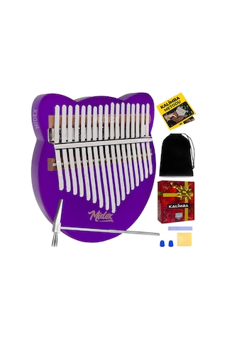 Midex KLX-660 Mor Renk Cam Kalimba 17 Tuşlu Full Set