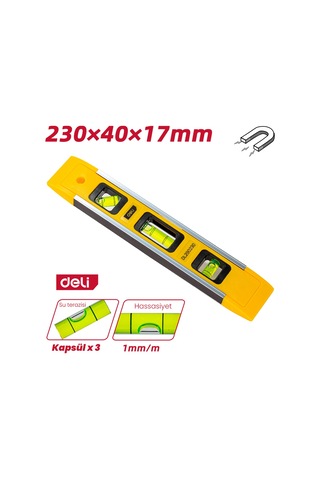 Delı Hassas Su Terazisi Sarı Abs Gövde 230mm
