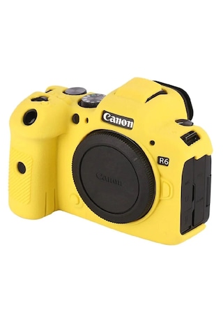 Mettzchrom Canon Eos R6 Mark Iıı Uyumlu Silikon Koruyucu Kılıf Sarı