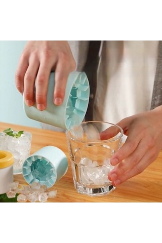 Fastbuy Mavi Ev Tipi 60 Küplük Buz Kabı, Hızlı Donduran Buz Kalıbı, Sıkılabilir Buz Kovası Mavi