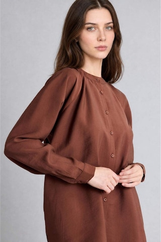 Defacto Relax Fıt Modal Uzun Kollu Kahverengi Tunik H5279ax26smbn317 Kahve-bn317