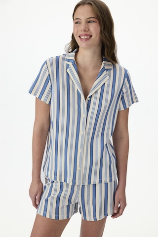 Penti Striped Pointel Gömlek Şort Pijama Takımı Çok Renkli