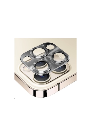 Nettech Apple Uyumlu iPhone 13 Pro Max Metalik Seri Kamera Cam Koruyucu - Gri