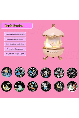 12 Film Projeksiyon Lambası Dönen Müzik Kutusu İle Yaratıcı