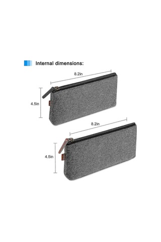 Kalem Çantası Kalem Kutusu, Keçe Öğrenci Kırtasiye Çantası Kalemler, Kalemler, Fosforlu Kalemler, Jel Kalem, İşaretleyiciler, Silgi Ve Diğer Okul Malzemeleri İçin Fermuarlı Çanta -2 Çok Renkli