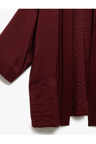 Koton Modal Kumaş Cepli 3/4 Geniş Kollu Kimono Bordo 5sak50018ew Bordo