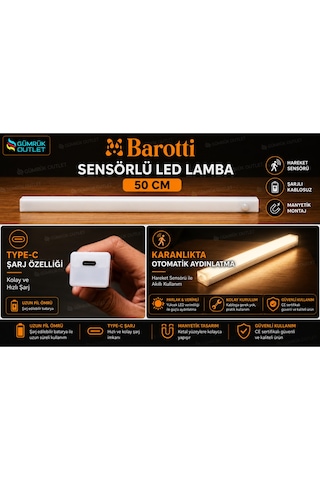 50 Cm Sensörlü Gün Işığı Led Lamba Beyaz