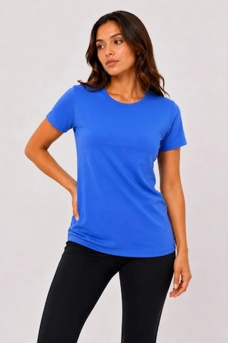 Valensdesign Basic Tişört Bisiklet Yaka Kısa Kol Günlük Yazlık Slim Fit T-shirt - Mavi