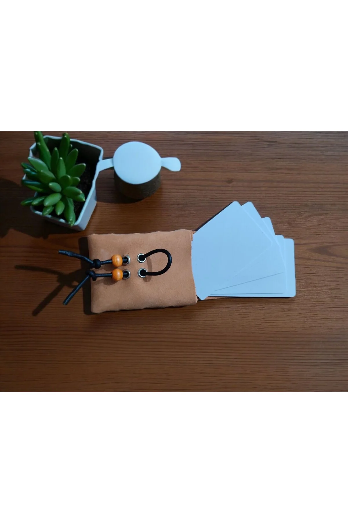 Sumerian Leather Craft Süet Deri Kartlık Kavun Kavun