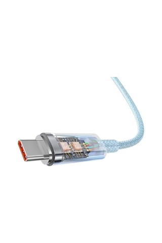 Explorer Serisi Hızlı Şarj Kablosu Akıllı Sıcaklık Kontrolü Usb To Type-c 100w, 1m, Mavi