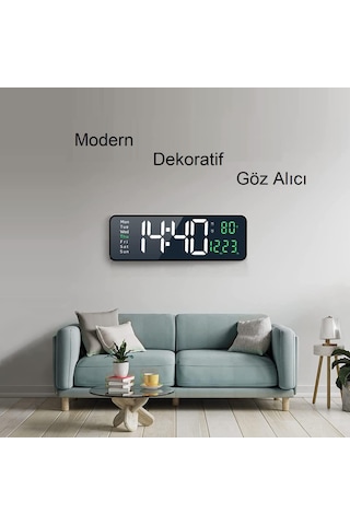 UpWay Kumandalı Büyük  HD LED Ekranlı Dijital Masa Duvar Saati Ay Diğer