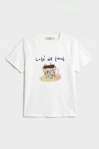 it's basic Kadın Beyaz W5 Oversize Özel Baskılı Tasarım T-shirt